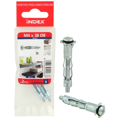 Index Prepack Hollow Wall Anchor M5x65 Dia10 Pack2