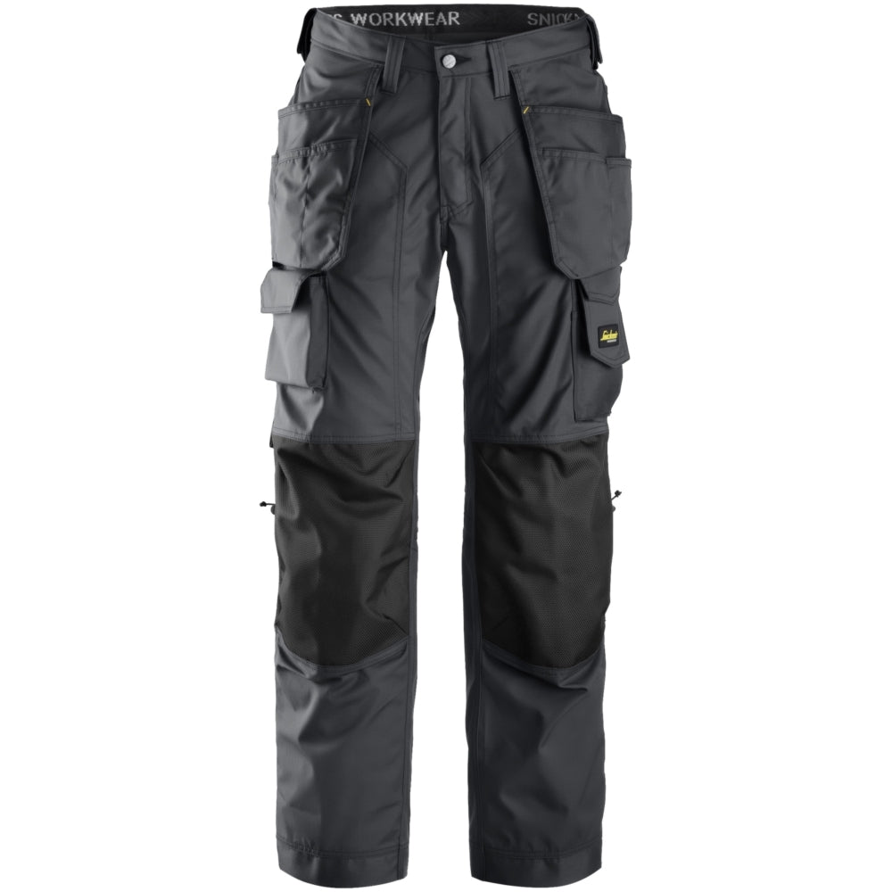 Snickers - Floorlayer Holster Pockets Trousers, Rip-Stop - Steel grey\\Black