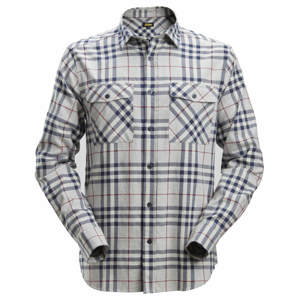 Snickers - AllroundWork, Flannel Checked  Long Sleeve Shirt - Red