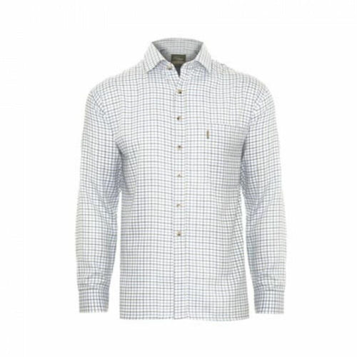 Champion Tattersall Polycotton Long-sleeved Shirt Blue - 4XL