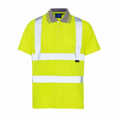Hi-Vis Reflective Polo Shirt Yellow - M