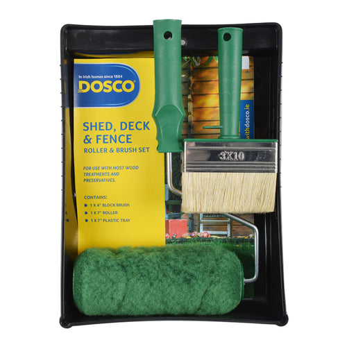 Dosco - 7\ Shed & Fence Roller Set With Block Brush