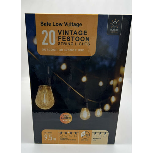 Smart Garden Eureka Lighting 20 Vintage Festoon String Lights  