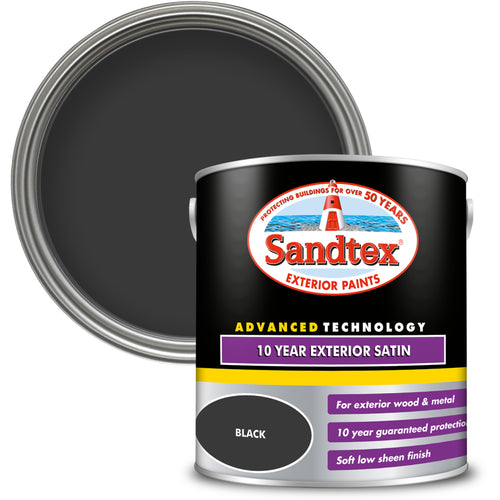 Sandtex 10 Year Satin Black 2.5L
