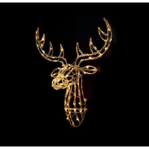 Premier Decorations - LED Acrylic Lit Reindeer Warm White - 70cm