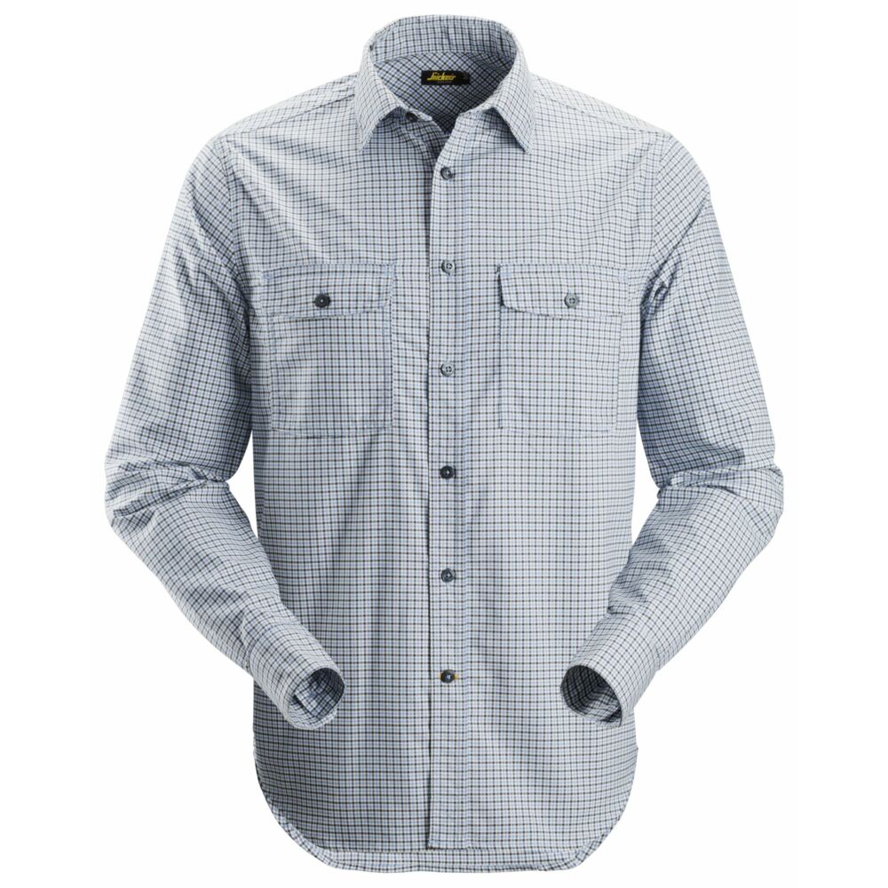 Snickers - AllroundWork, Comfort Checked Long Sleeve Shirt - Cloud Blue