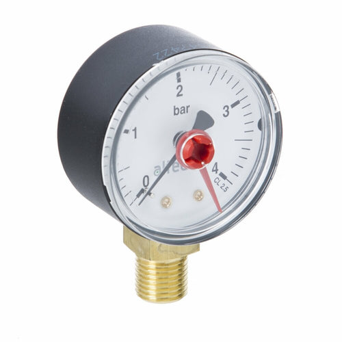 Bottom Entry Pressure Gauge - 1/4in x 6 Bar