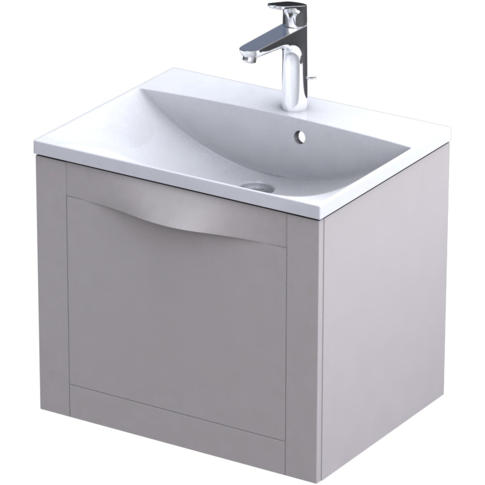 Kos 60cm 1 Drawer Vanity Unit - Sand Matt