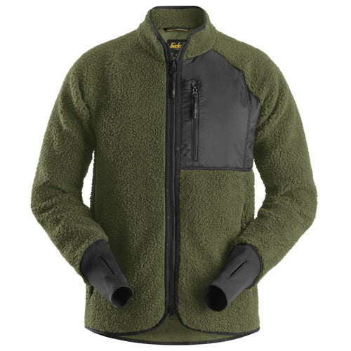 Snickers - AllroundWork, Pile Full Zip Jacket - Khaki Green\\Black
