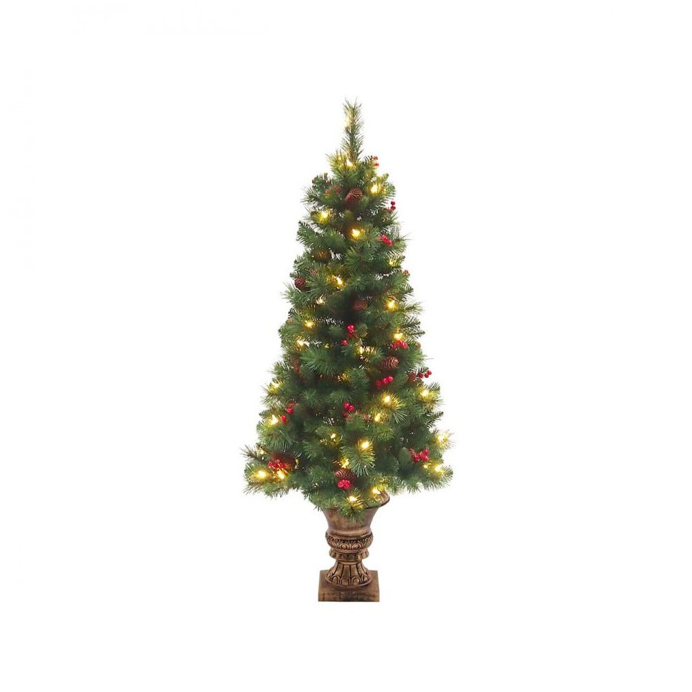 National Tree Company - Pre-Lit Pine Cone & Berry Door Entrance Tree - 4.5ft