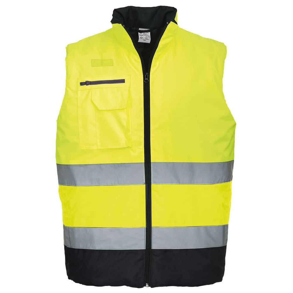 Portwest  - Hi-Vis Two Tone Bodywarmer - Yellow/Navy