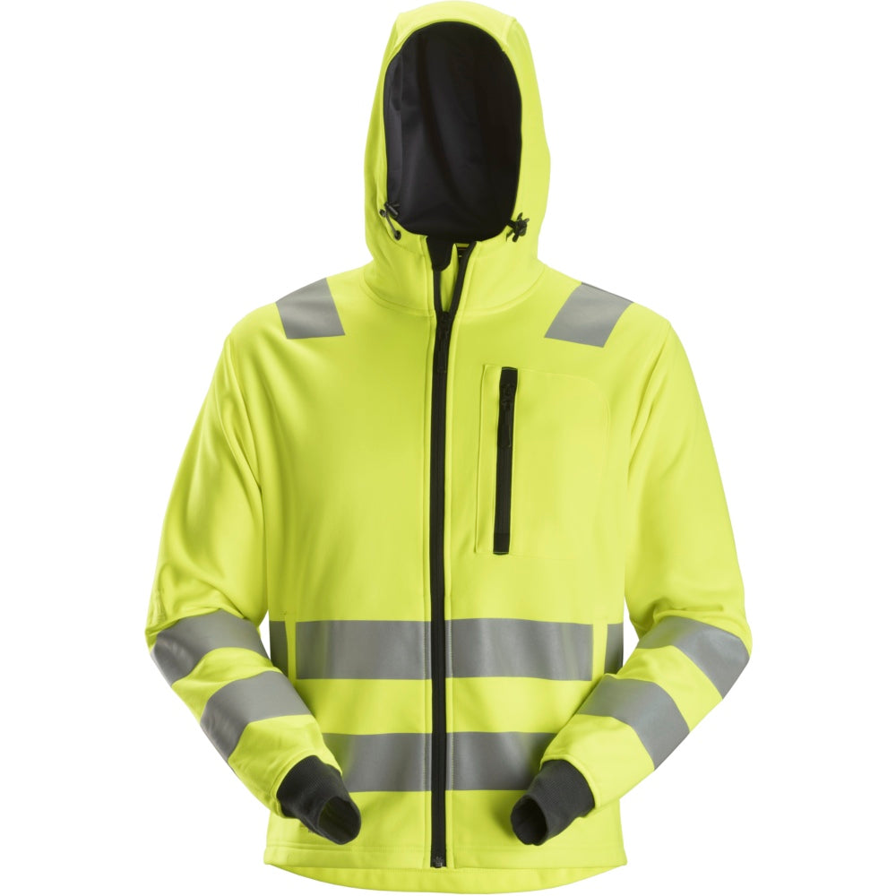 Snickers - High-Vis Class 2/3, Full Zip Hoodie - High vis yellow