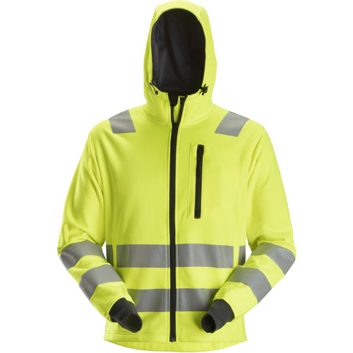 Snickers - High-Vis Class 2/3, Full Zip Hoodie - High vis yellow