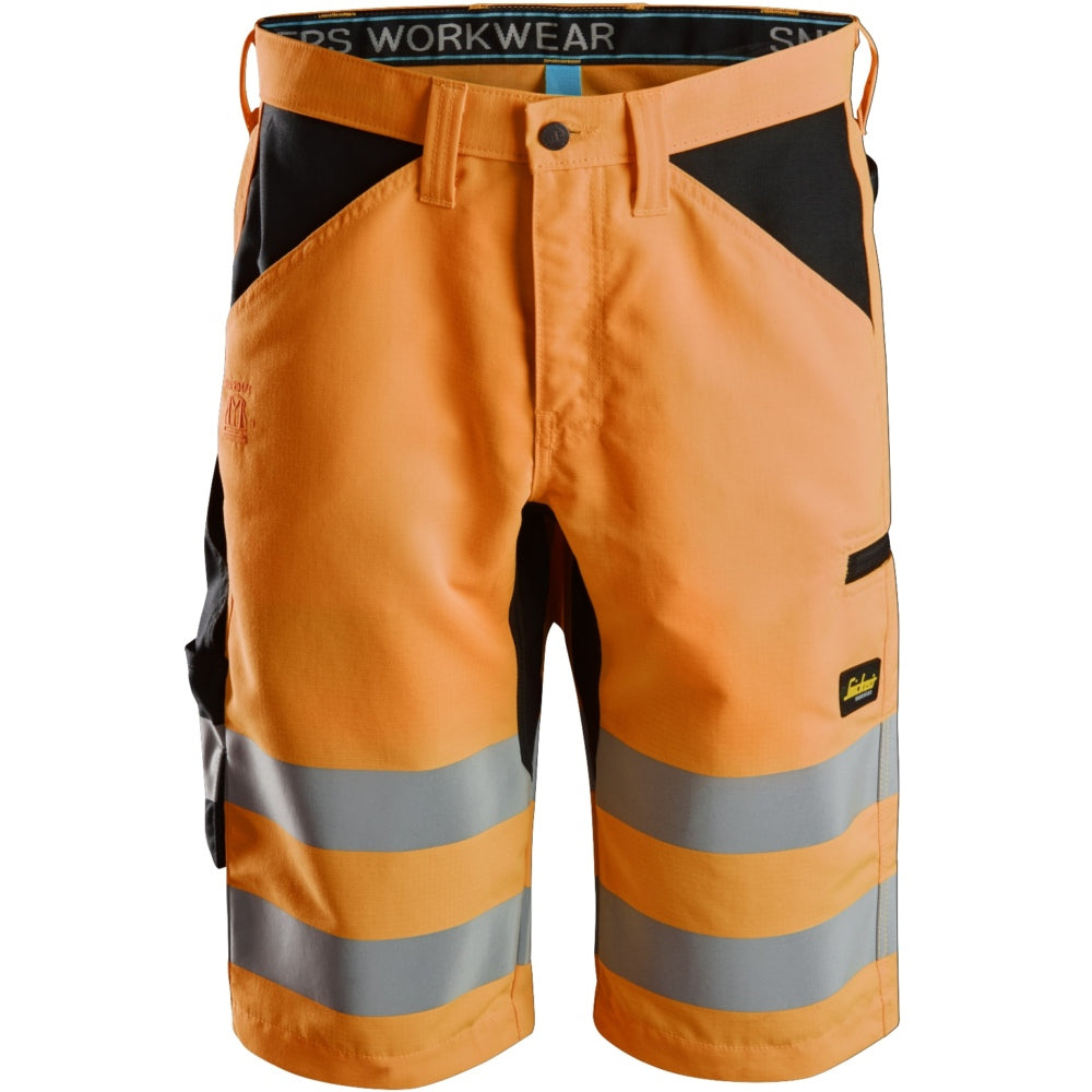 Snickers - LiteWork, High-Vis Shorts+ Class 1 - High vis orange\\Black