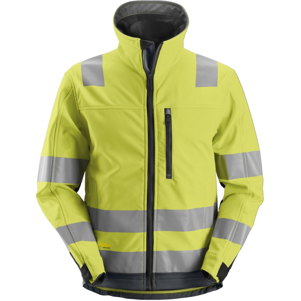 Snickers - AllroundWork, High-Vis Softshell Jacket Class 3 - High vis yellow\\Steel grey