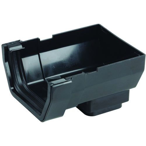 Rainwater SquareLine OsRSq PVC-U Stop end Outlet Black 100mm