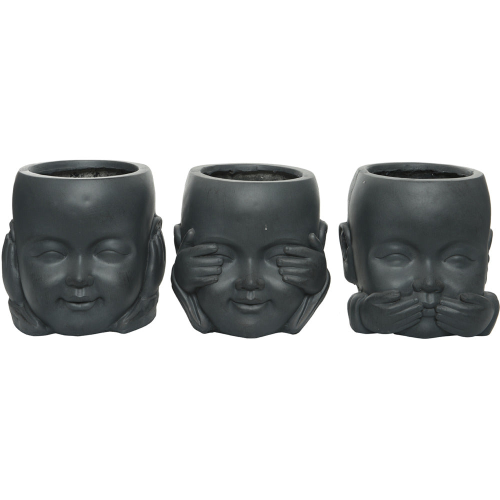 Fibreclay Monk Planter - Set of 3 - 24cm