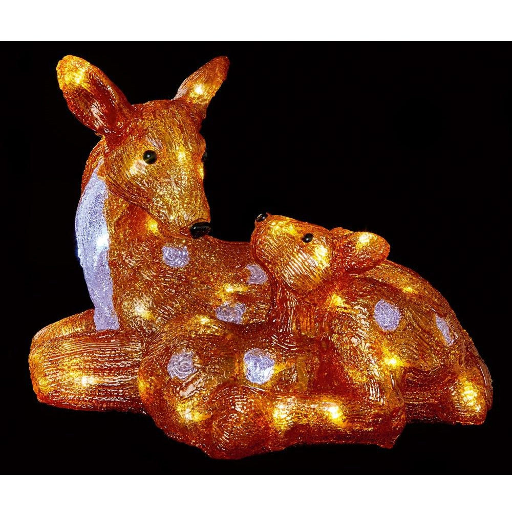 Premier - LED Acrylic Mother and Baby Deer - 35cm