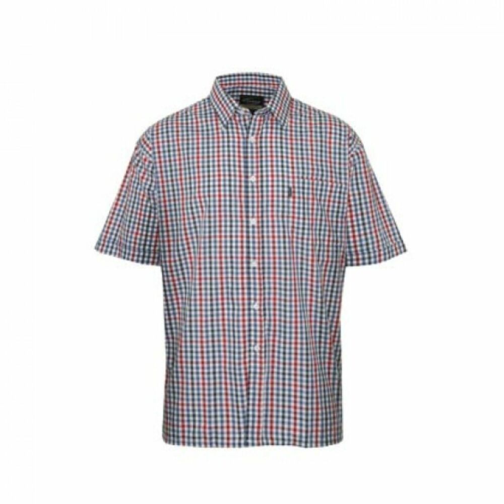 Champion Doncaster Polycotton Short-Sleeved Shirt Blue - XXL