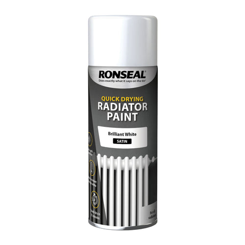 Ronseal Quick Drying Radiator Paint White Satin 400ml