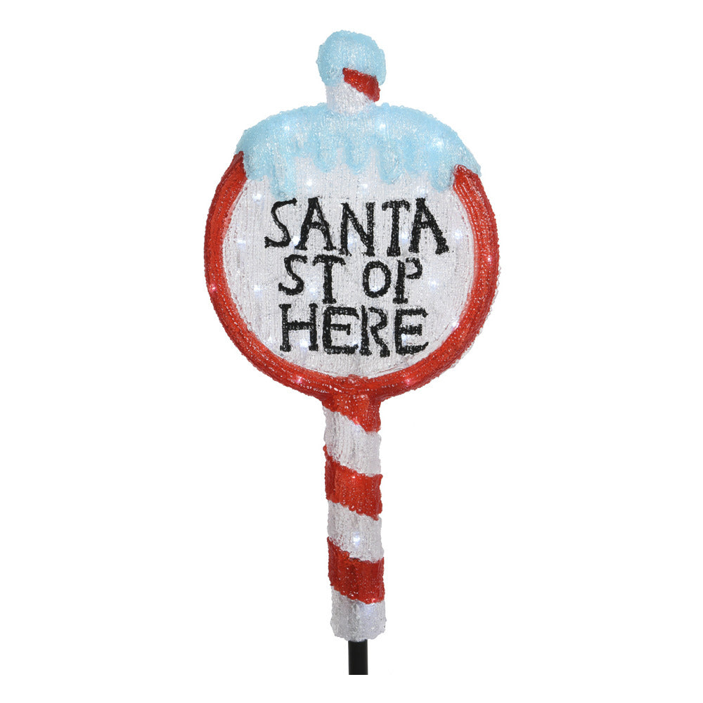 LED Acrylic Santa Stop Here Sign - 93cm