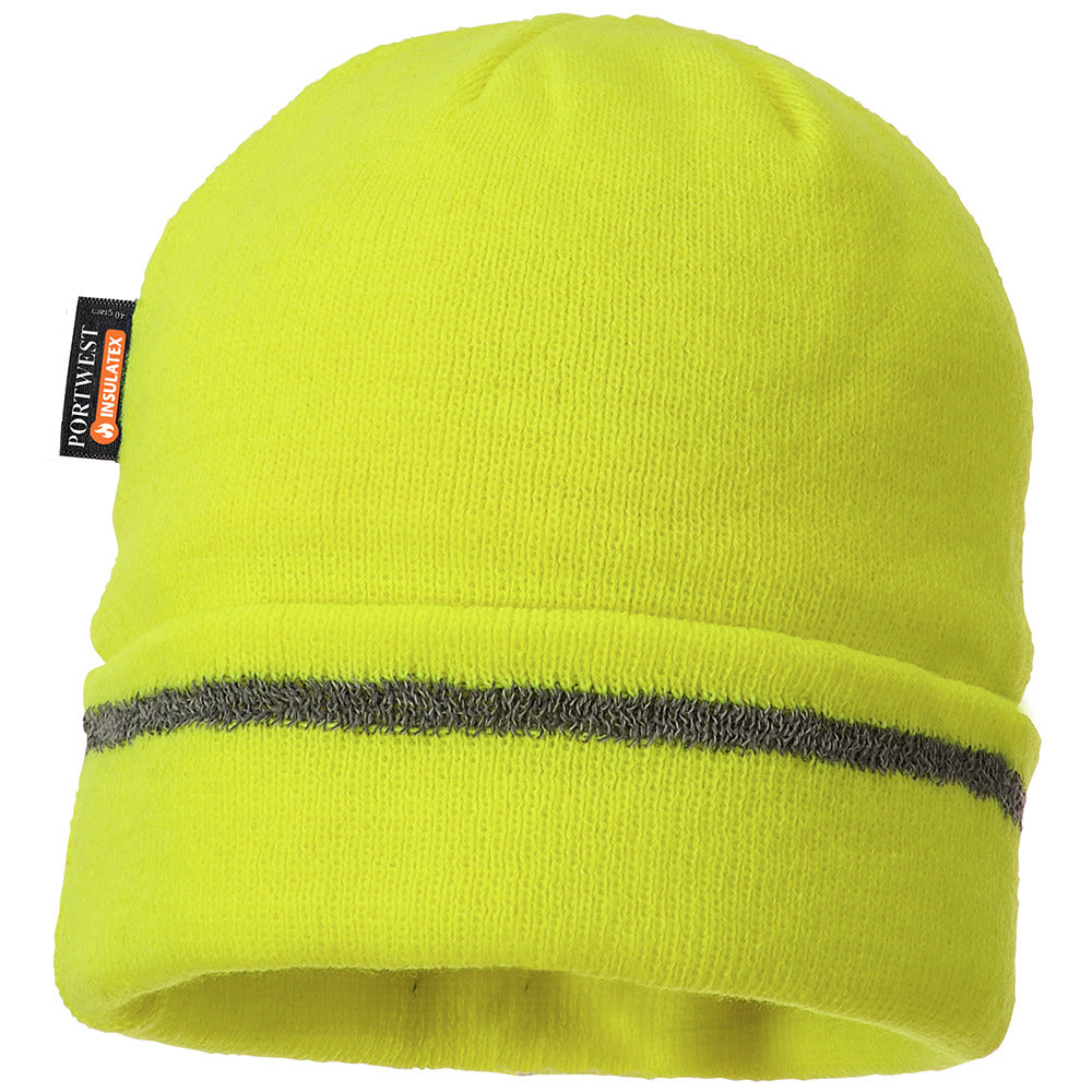 Portwest - Reflective Trim Knit Hat Insulatex Lined - Yellow