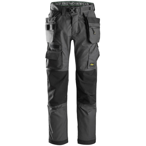 Snickers - FlexiWork, Floorlayer Trousers+ Holster Pockets - Steel grey\\Black