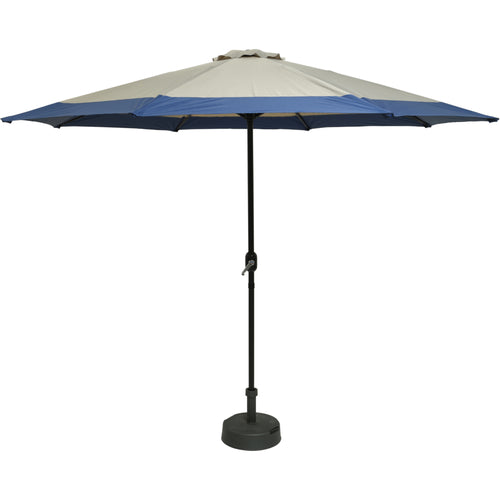 Aluminium Taupe Parasol with Navy Edge - 3m