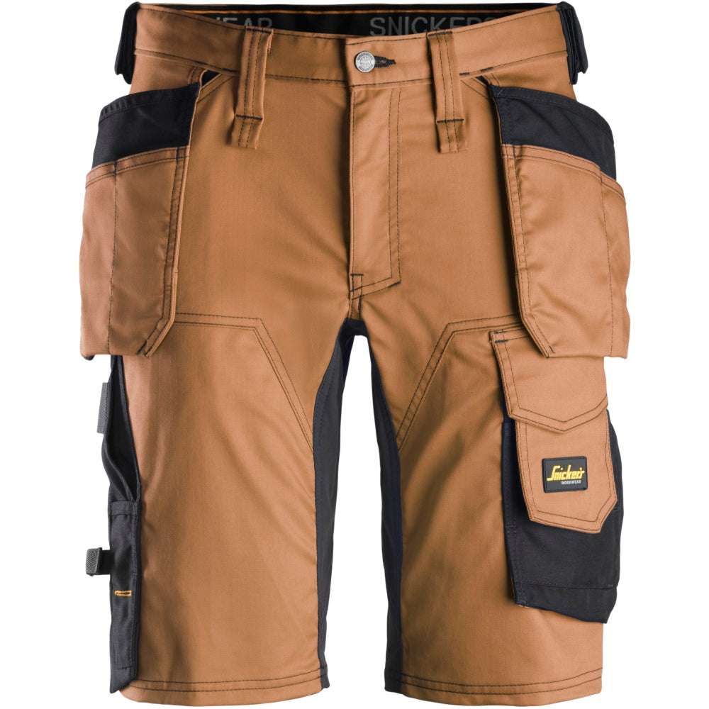 Snickers - AllroundWork, Stretch Shorts Holster Pockets - Brown\\Black