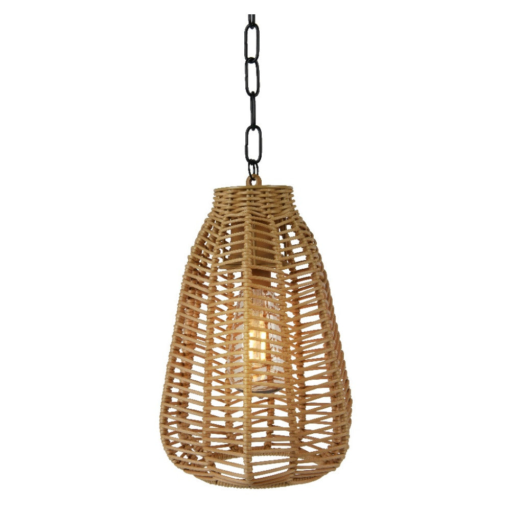 Lumineo Battery Operated LED Wicker Pendant Light