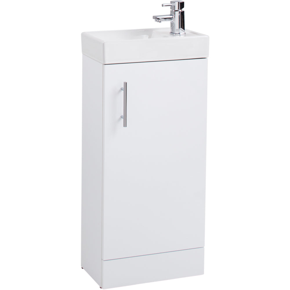 Compact Vanity Unit & Washbasin Gloss White - 40cm