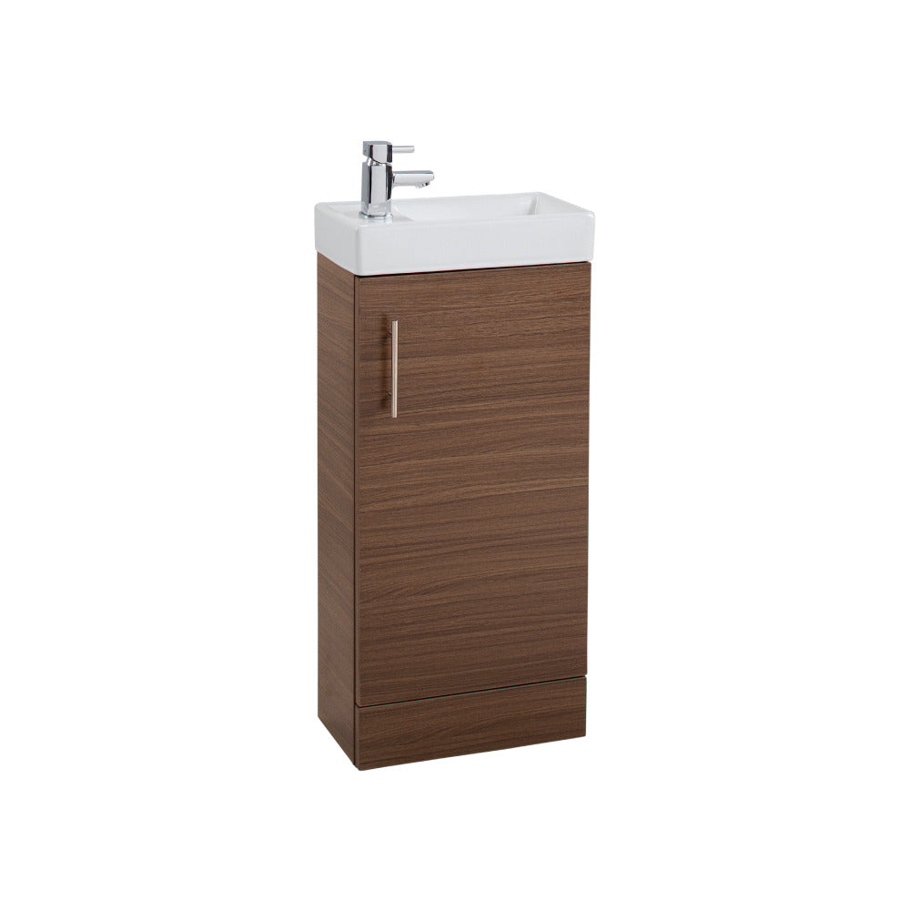 Compact Vanity Unit & Washbasin Walnut - 40cm