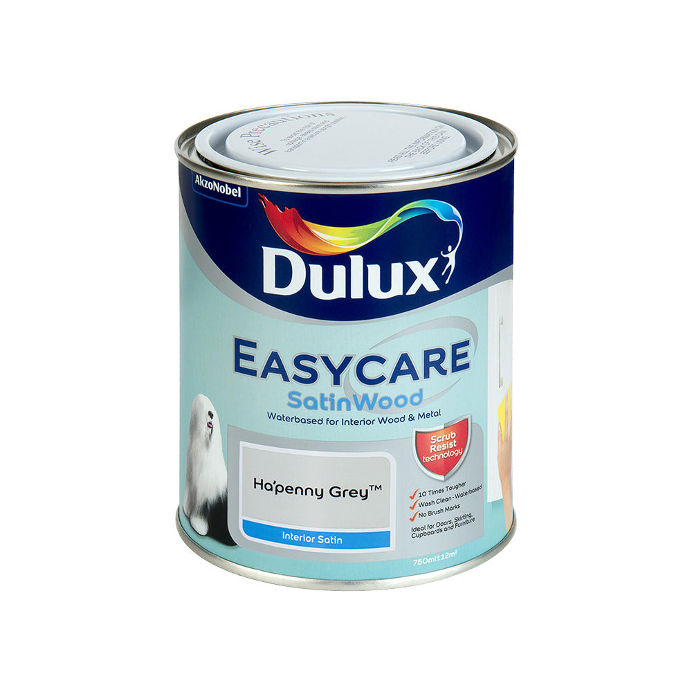 Dulux Easycare Satinwood Ha'Penny Grey 750ml