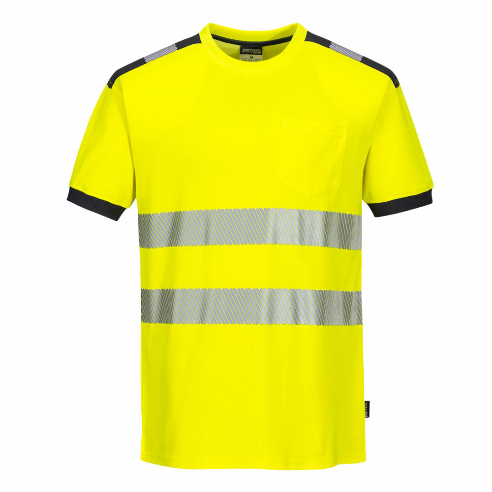 Portwest  - PW3 Hi-Vis T-Shirt S/S - Yellow/Grey