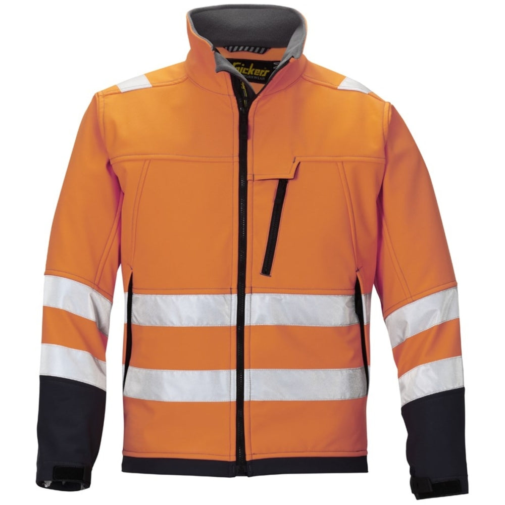 Snickers - High-Vis Softshell Jacket Class 3 - High vis orange\\Steel grey