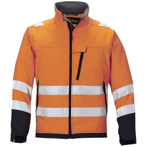 Snickers - High-Vis Softshell Jacket Class 3 - High vis orange\\Steel grey