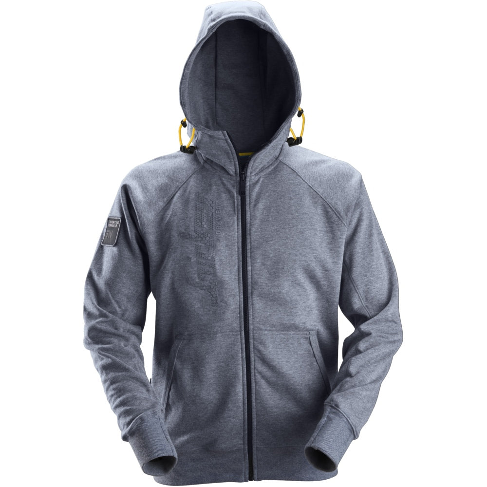 Snickers - Logo Full Zip Hoodie - Dark Blue Melange