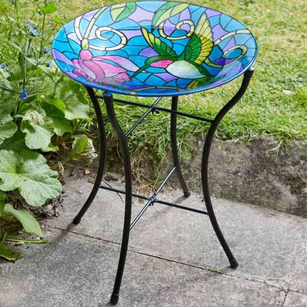 ChapelWood - Hummingbird Glass Birdbath