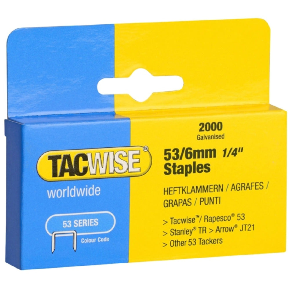 Tacwise 53/6mm Staples Galvanised (2000pc)