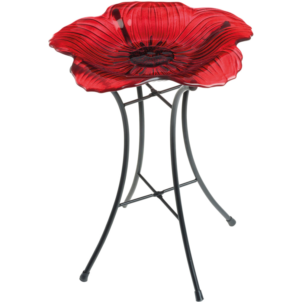 Gardman RBL Glass Poppy Bird Bath