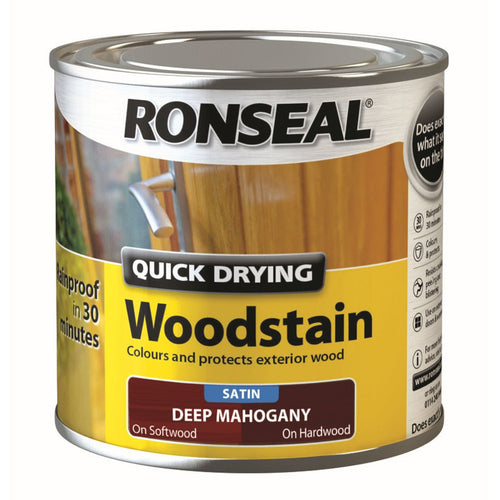 Ronseal Quick Drying Woodstain Deep Mahogany 250ml