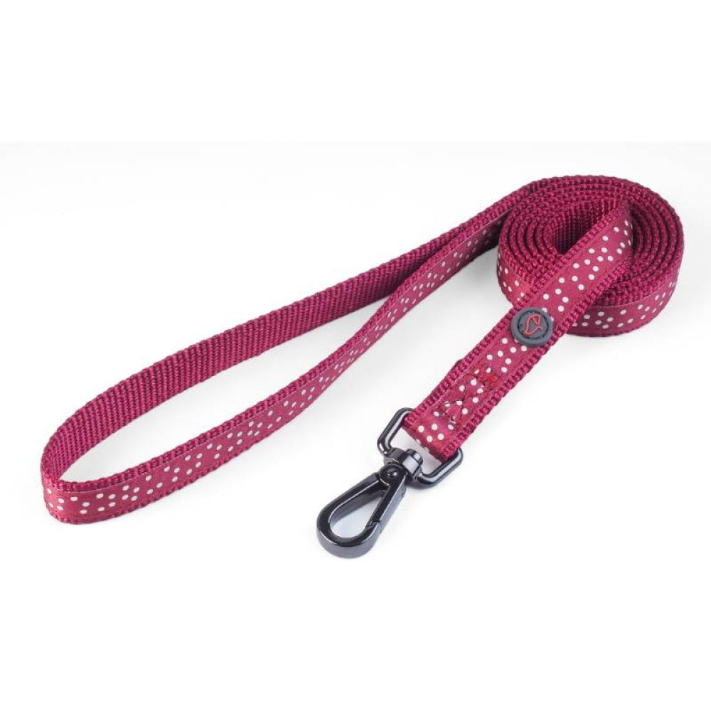 Zoon - Burgundy Polka S WalkAbout Dog Lead (120 x 1.5cm)