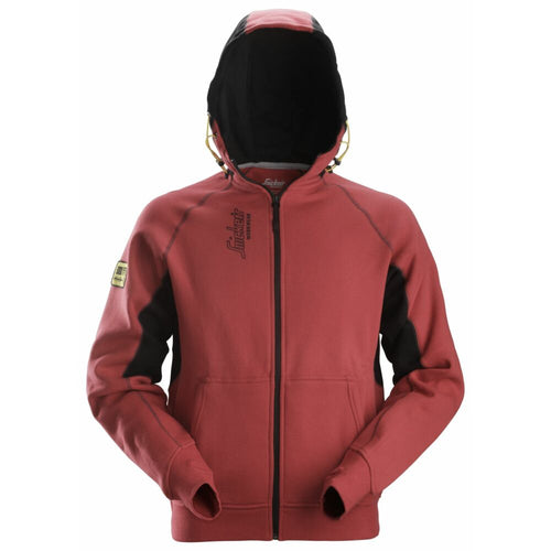 Snickers - Zipped Logo Hoodie - Chili red\\Black