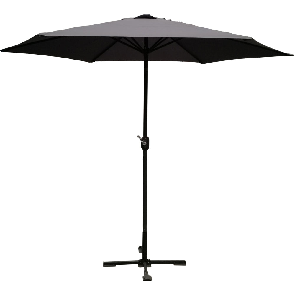 Crank & Tilt Aluminium Parasol Charcoal - 2.7m