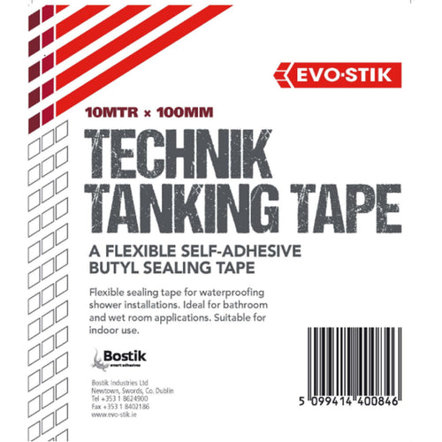 Evo Stik Technik Self Adhesive Butyl Tanking Tape 100mm x 10m Roll