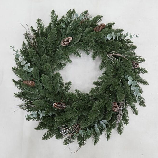 Green Eucalyptus and Pinecones Wreath - 76cm (Exclusive)
