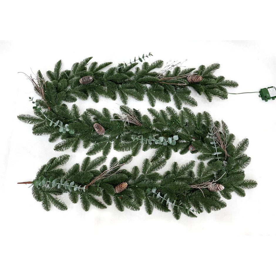Green Eucalyptus and Pinecones Garland - 9ft x 12ft (Exclusive)