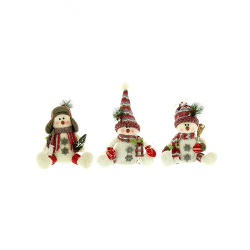 Festive - Sitting Snowman 3 Assorted - 27cm