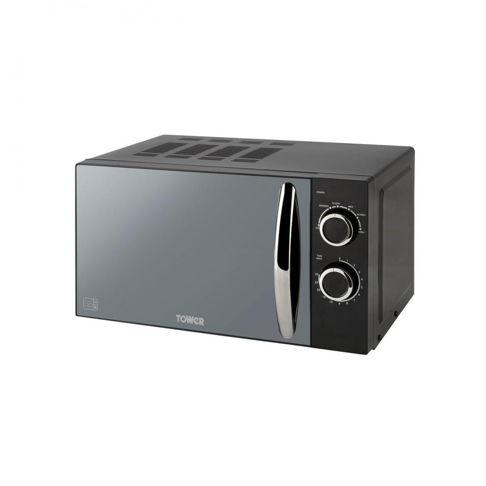 Tower - Microwave with Mirror Door Black 800w - 20ltr