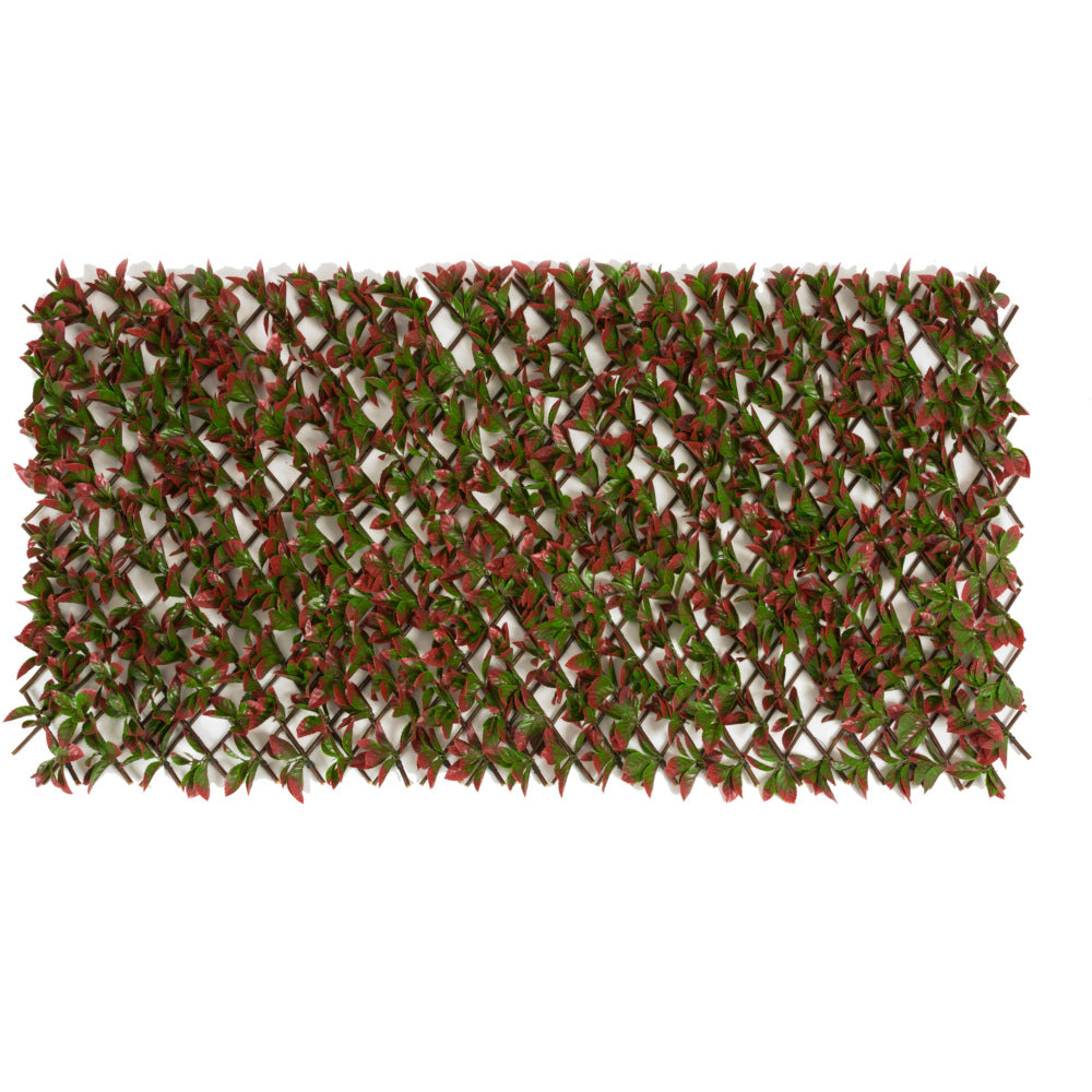 Artificial Red Variegated Beech Trellis - 100cm x 200cm